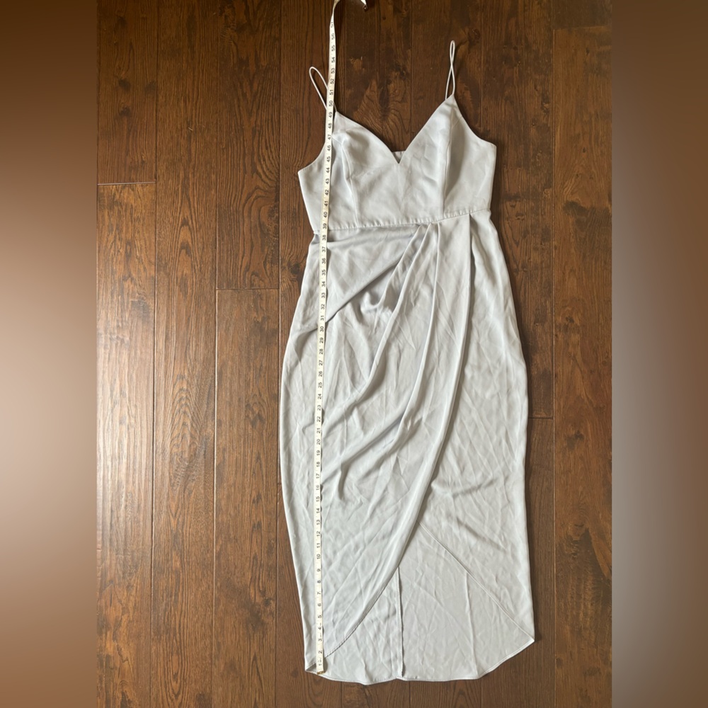 Shona Joy Draped Satin Mini Dress in Blue Women’s Size 10. - Picture 7 of 9